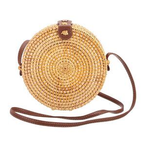 7531 Round Rattan Bag , Handmade Straw Crossbody Bags, Summer Purses